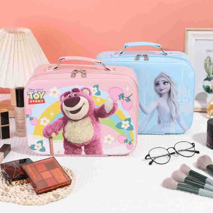 Leather Ready-Made Cartoon Makeup Case with Mirror, Makeup Bag with a High-End Feel, Multifunctional Storage Bag, Large Capacity Wholesale