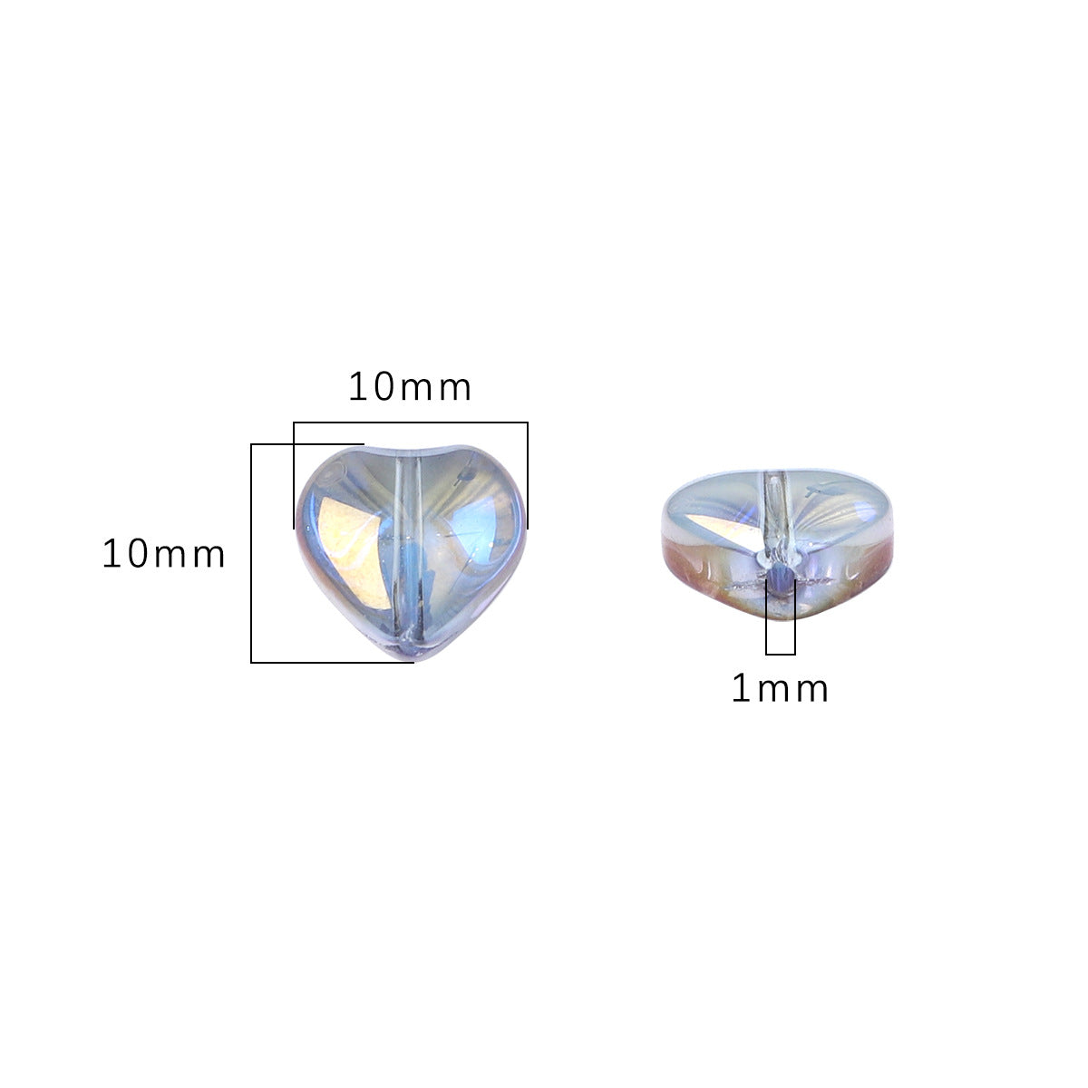 10mm Glass Color-Coated Peach Heart Crystal Beads Loose Beads DIY Handmade Necklace Bracelet Ear Jewelry Manufacturer Direct Sales Wholesale