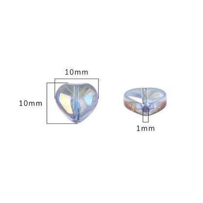 10mm Glass Color-Coated Peach Heart Crystal Beads Loose Beads DIY Handmade Necklace Bracelet Ear Jewelry Manufacturer Direct Sales Wholesale