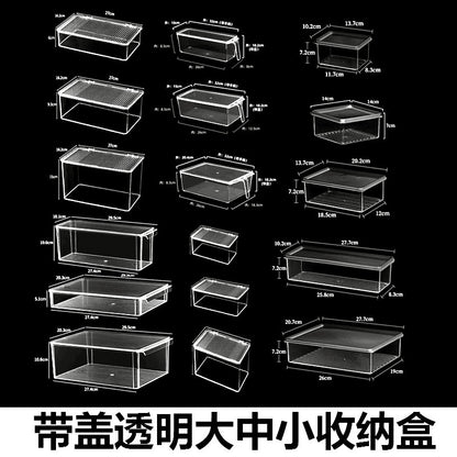 Storage box with lid storage box transparent acrylic kitchen cosmetics sundries station snacks toys clothes books