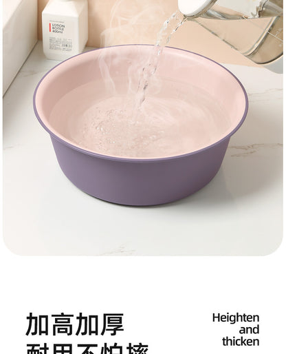 Washbasin plastic household large durable basin student dormitory baby contrast color small basin vegetable washing laundry foot basin