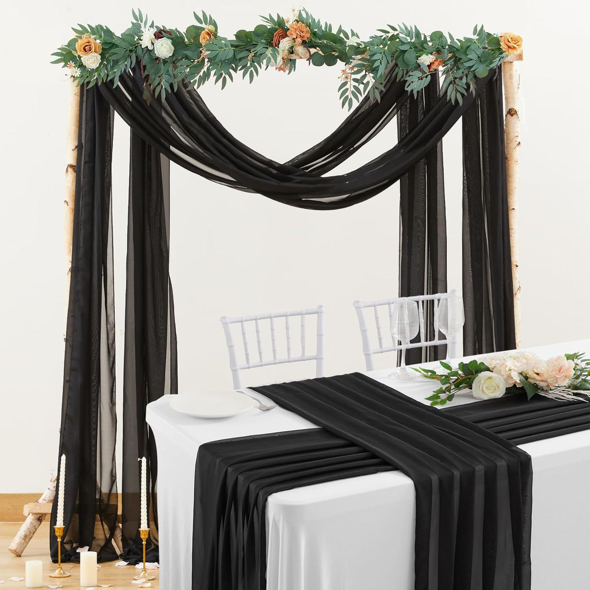 Wedding gauze curtain white gauze cross-border outdoor gauze curtain scene background decoration party wedding gauze wedding arch