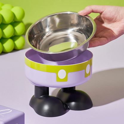 Pet stainless steel bowl non-slip large capacity dog bowl cat goblet bowl neck protection pet bowl anti-knock cat bowl new