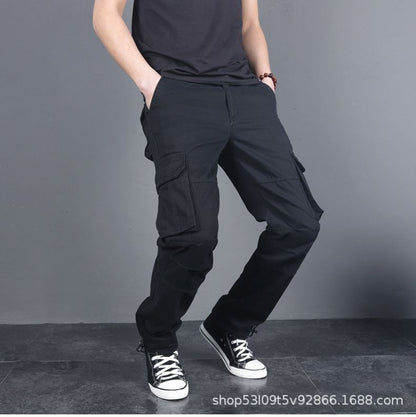 Spring and Autumn Cotton Crane Pants Foreign Trade Plus Size Pants Site Work Pants Men's Multi-Pocket Wear-Resistant Casual Pants