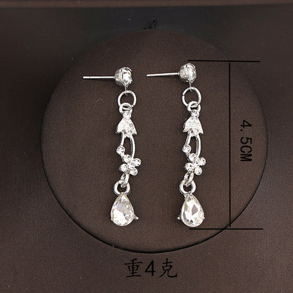 Korean Bride Necklace Earrings Two-piece Decorations Wedding Yarn Wedding Jewelry Wedding Accessories Dance Studio