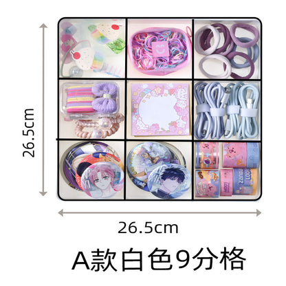 Built-in Partition Telescopic Cosmetic Lipstick Classification Dressing Table Deep Cabinet Partition Dormitory Drawer Inner Partition Storage Box