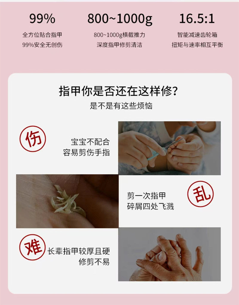 Mini Electric Nail Clipper high quality Ultra Quiet with Light Adult Nail Art Rechargeable Nail Grinder Automatic Nail Clipper