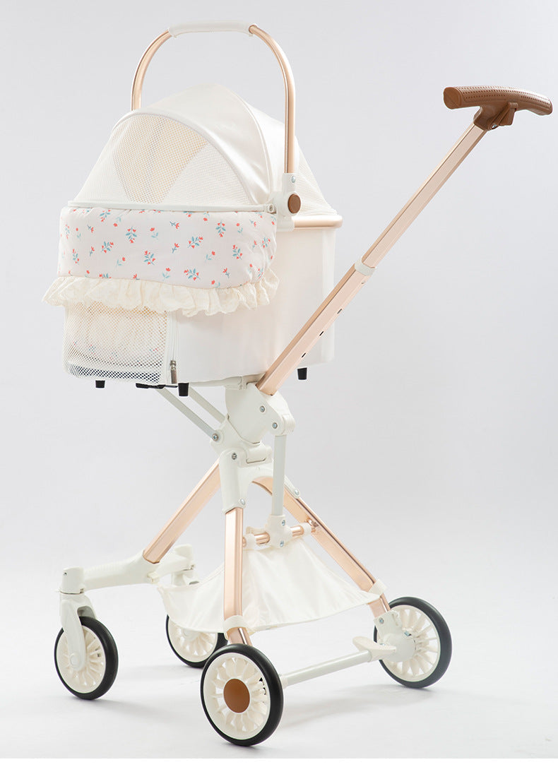 Fashionable Pet Stroller Edge Pad, Anti-Dirt Cover, Pillow, Cute Three-Piece Set, Universal for Cats and Dogs, Detachable and Washable, Wholesale