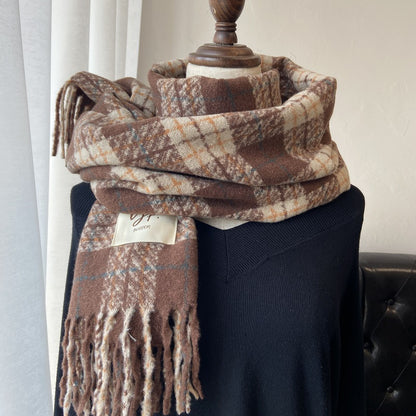 Women's scarf winter New Winter high-grade cashmere-like shawl Korean style versatile purple thick warm scarf
