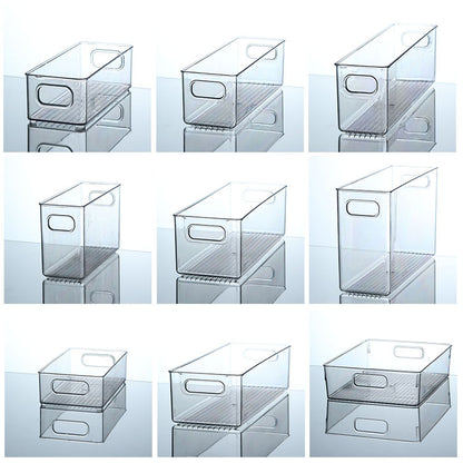 Storage Box PET Transparent Acrylic Rectangular Cosmetic Station Snack Kitchen Sundries Storage Box with Lid