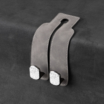 Car rear seat storage small hook turned leather zinc alloy ABS car double hook