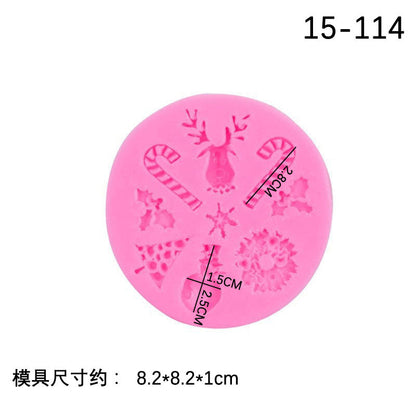 Christmas Theme Silicone Mold Snowflake Christmas Tree Snowman Gingerbread Man Creative Baking Decoration Liquid Silicone Mold