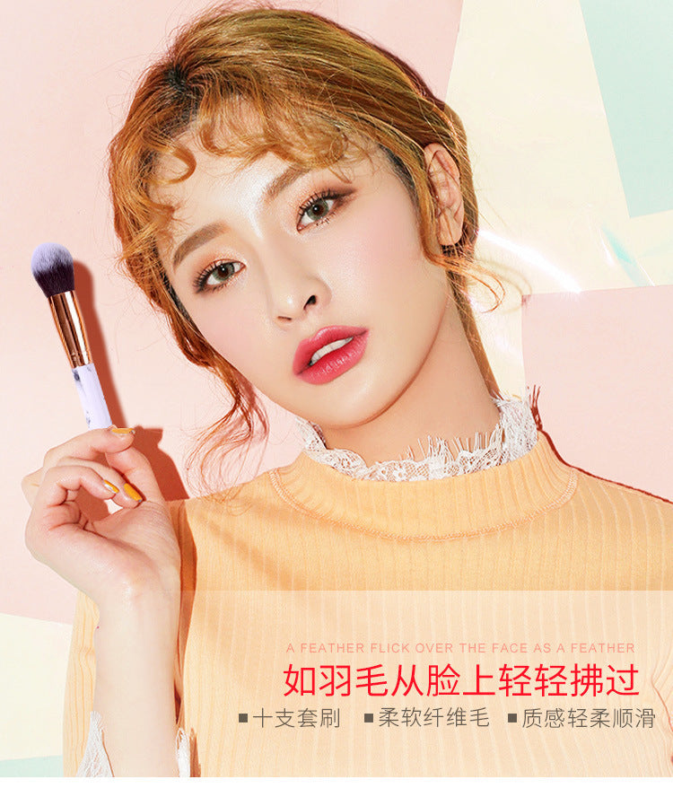 Marble makeup brush wholesale powder brush blush eye shadow brush full set of beauty tools 10 sets of brush bag beauty brush