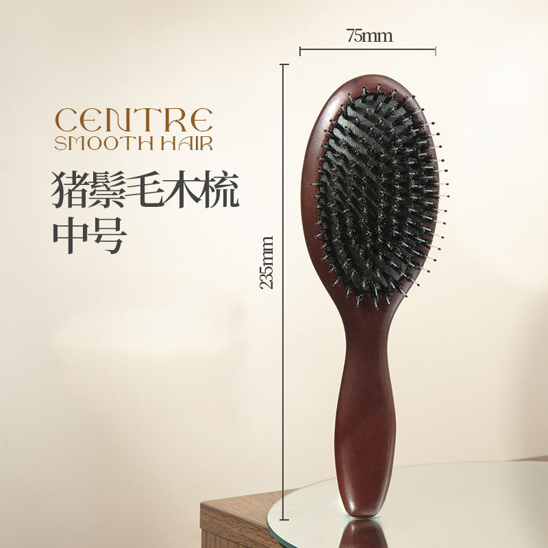 Natural and Authentic Boar Bristle Air Cushion Comb Air Bag Massage Comb Scalp Meridian Fluffy Bamboo Comb Beech Wood Comb Wholesale