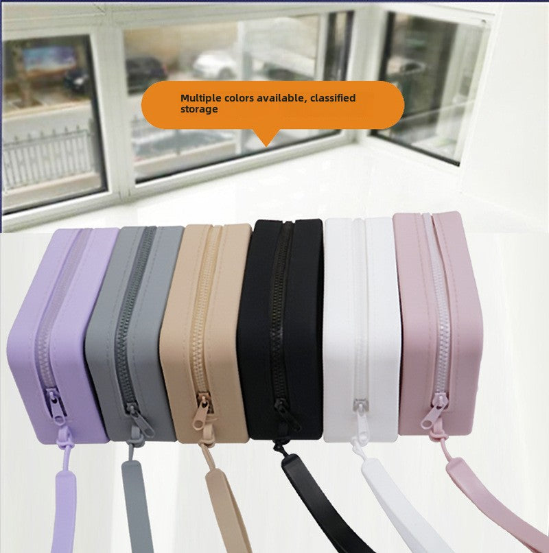 Silicone Rectangular Coin Purse Thickened Small Bag Coin Internet-famous Key Case Headset Storage Certificate Multi-purpose Bag