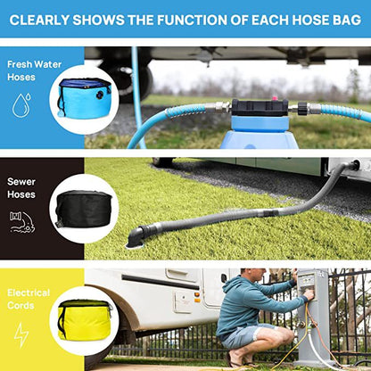 Cross-Border Rv Outdoor Hose Bag, Outdoor Travel Waterproof Hose Storage Bag, Dustproof Storage Bag for Wires and Miscellaneous Items