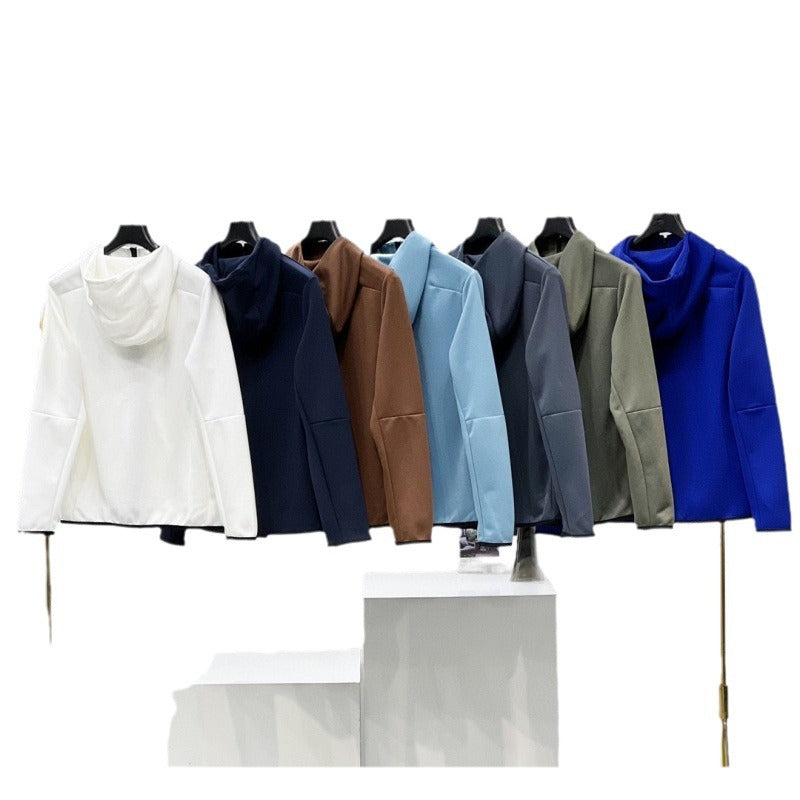 2024 Spring and Autumn Casual Sports Cotton Air Layer Hooded Zipper Cardigan Men's Jacket 490 Coat