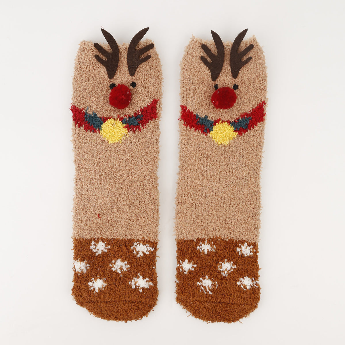 Christmas socks women's Christmas tree socks winter thick warm coral fleece sleep socks cartoon elk snowman