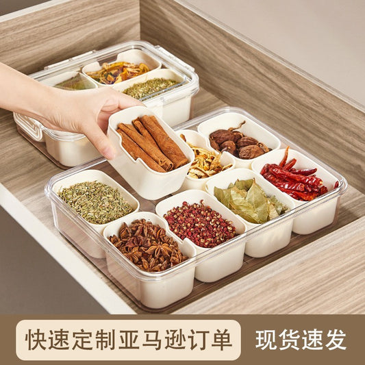 Seasoning Fresh-keeping Plastic Kitchen Sealed Box Spice Storage Box Food Grade Format Transparent Cereal Seasoning