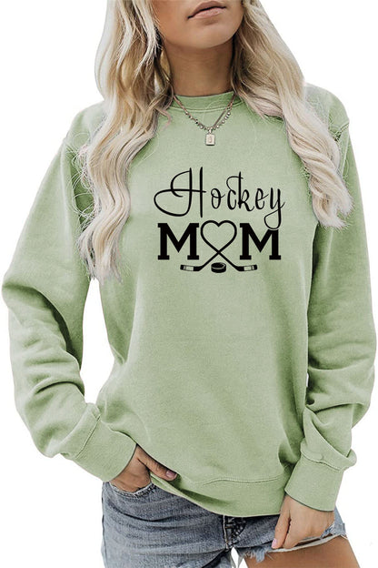 Amazon Wish Independent Station Fashionable Simple Hockey Mom Letter Fun Printed Women's Casual Sweatshirt
