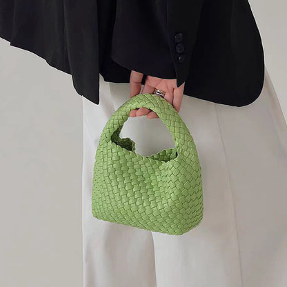 PU handmade woven bag summer high-end niche design women's bag handbag shoulder bag vegetable basket Ins bag