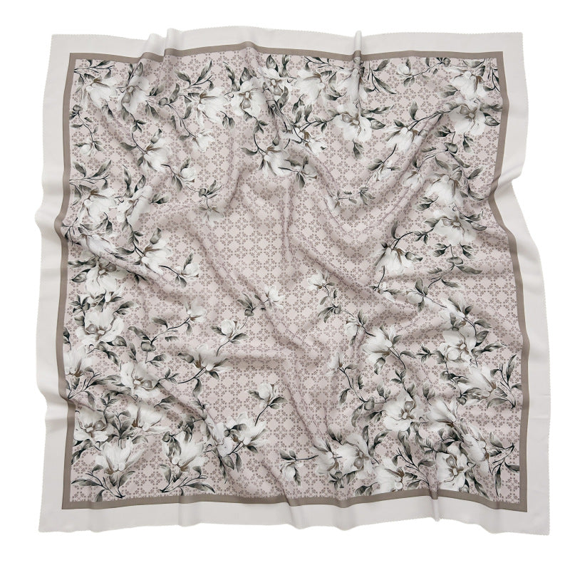 Cross-Border New Product Voile Print 110 Square Scarf Classic Lace Scarf Turban Malaysian Shawl