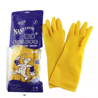Nanyang Beef Tendon Latex Gloves Pure Rubber Thickeneded Rubber Gloves Kitchen Labor Protection Latex Extended Housework Gloves
