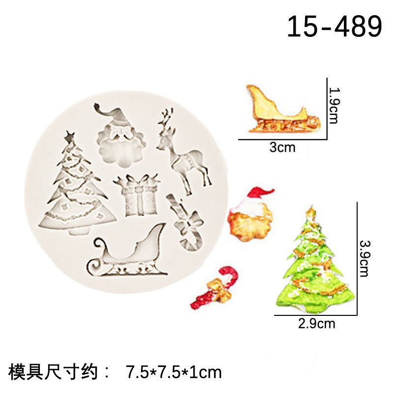 DIY Baking Christmas Series 6 Piece Set Flip Cake Christmas Party Silicone Mold Cake Decoration Spot