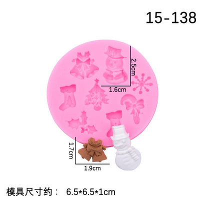 DIY Baking Christmas Series 6 Piece Set Flip Cake Christmas Party Silicone Mold Cake Decoration Spot