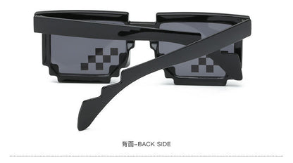 Internet Celebrity Mosaic Party Glasses Male Funny Artifact Student Performance Black Sunglasses Female Personalized Pixel Sunglasses
