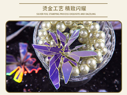 Pet Sticker Pack Crystal Story Series Crystal Ore Silver Hot Stamping Die-Cut Journal Decoration Stickers Cross-Border