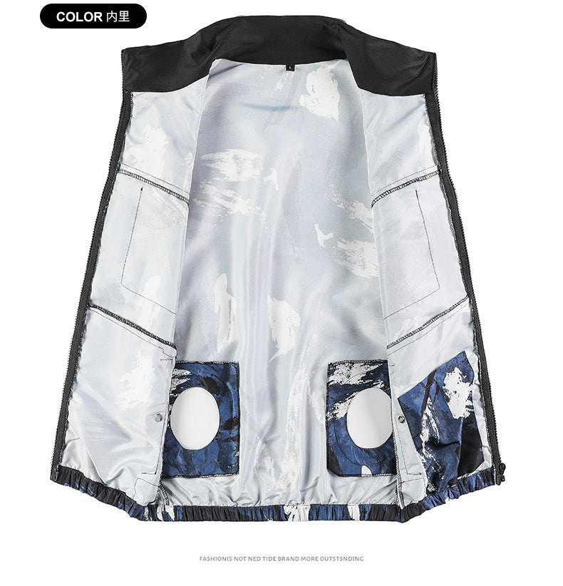 Cross-border Direct Supply Summer Cooling and Heat Prevention Air-conditioning Clothing Clothes with Fan Short-sleeved Vest Outdoor Sunscreen Work Wear