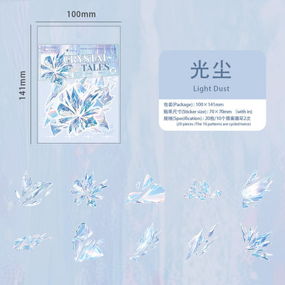 Pet Sticker Pack Crystal Story Series Crystal Ore Silver Hot Stamping Die-Cut Journal Decoration Stickers Cross-Border