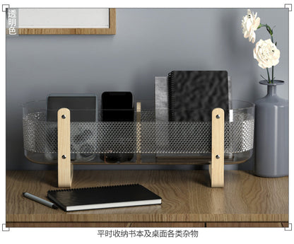 Household Desktop with Partition Room Basket Bathroom Cosmetics Large Capacity Storage Basket Creative and Practical Storage Rack