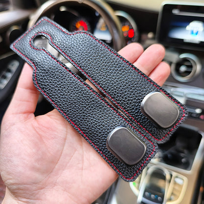 Car rear seat storage small hook turned leather zinc alloy ABS car double hook