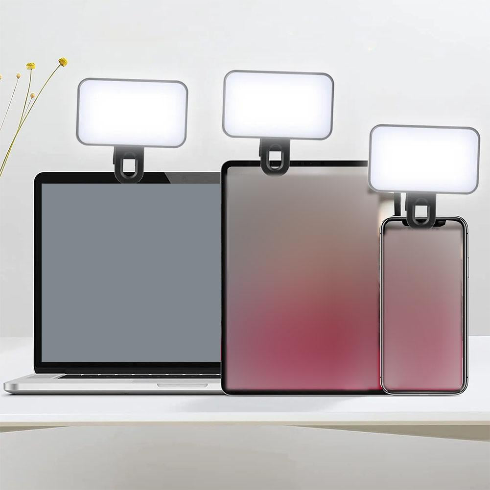 Mini Mobile Phone Flashes Selfie Lights Rechargeable 3 Modes Brightness Adjustable Clip On For Laptop Mobile Phone Fill light