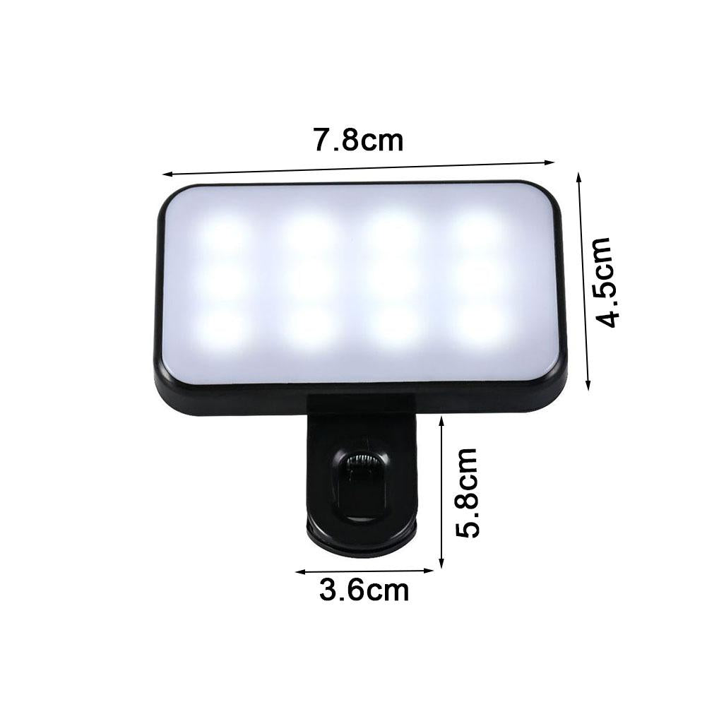 Mini Mobile Phone Flashes Selfie Lights Rechargeable 3 Modes Brightness Adjustable Clip On For Laptop Mobile Phone Fill light