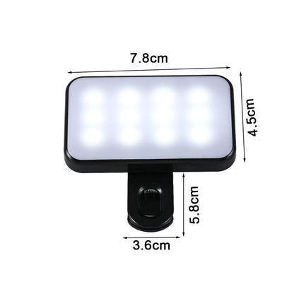 Mini Mobile Phone Flashes Selfie Lights Rechargeable 3 Modes Brightness Adjustable Clip On For Laptop Mobile Phone Fill light