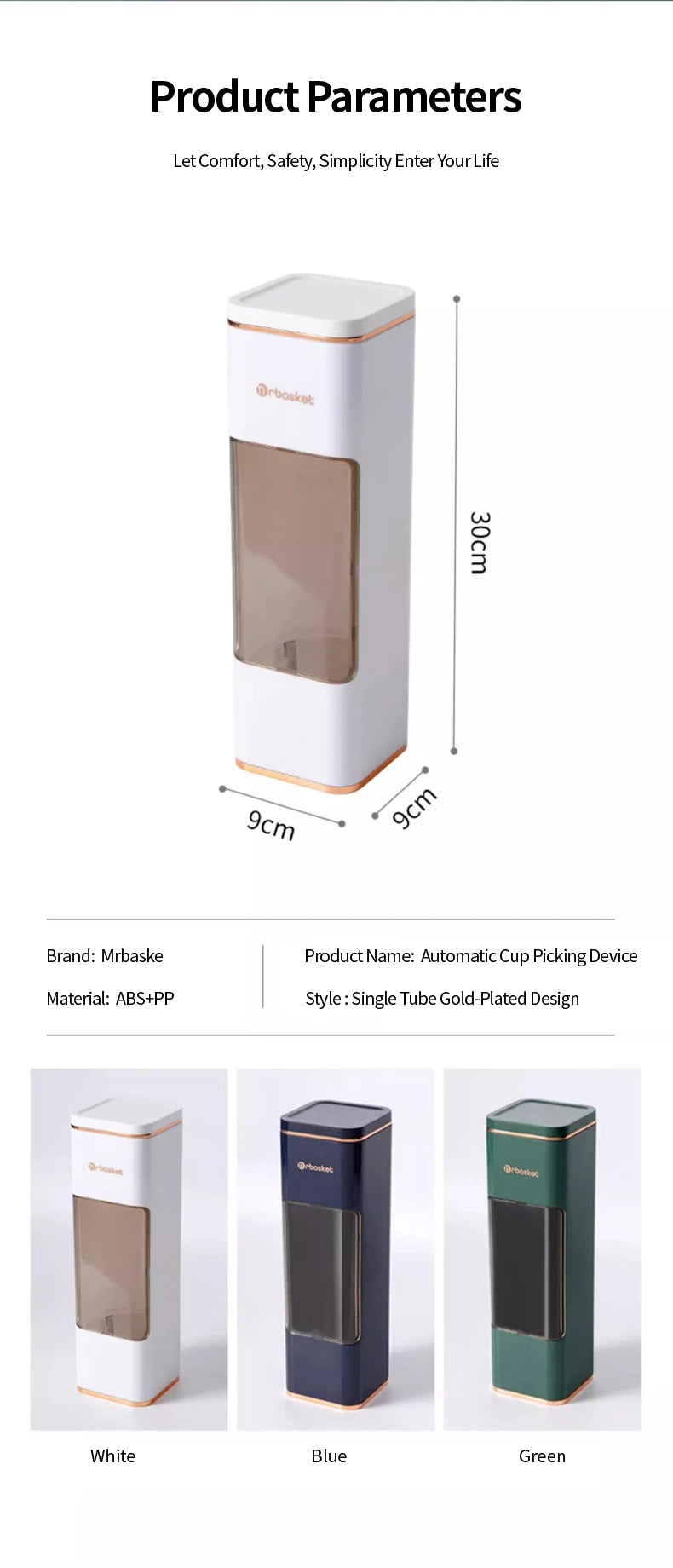 Disposable Cup Holder Cup Extractor Wall Mounted Non Perforated Dust-Proof Moisture-Proof Storage Rack