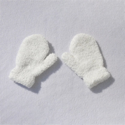 Warm Plush Thick Warm Baby Gloves Winter Plus Velvet Mittens Children Kid Coral Fleece Full Finger Gloves For 1-4Y Kids Gloves