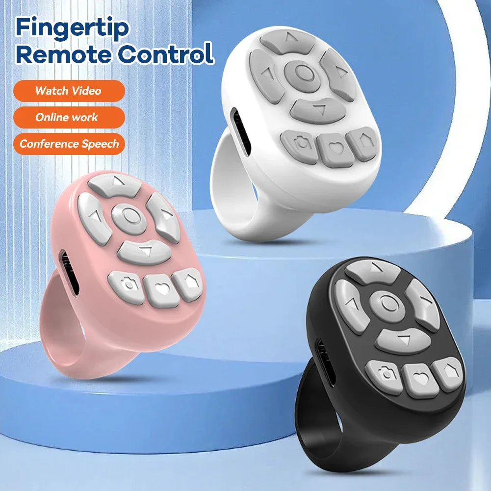 Multi-function Bluetooth Ring Remote Control Portable Fingertip Selfie Video Controller Automatic Page Turner Browsing For Phone