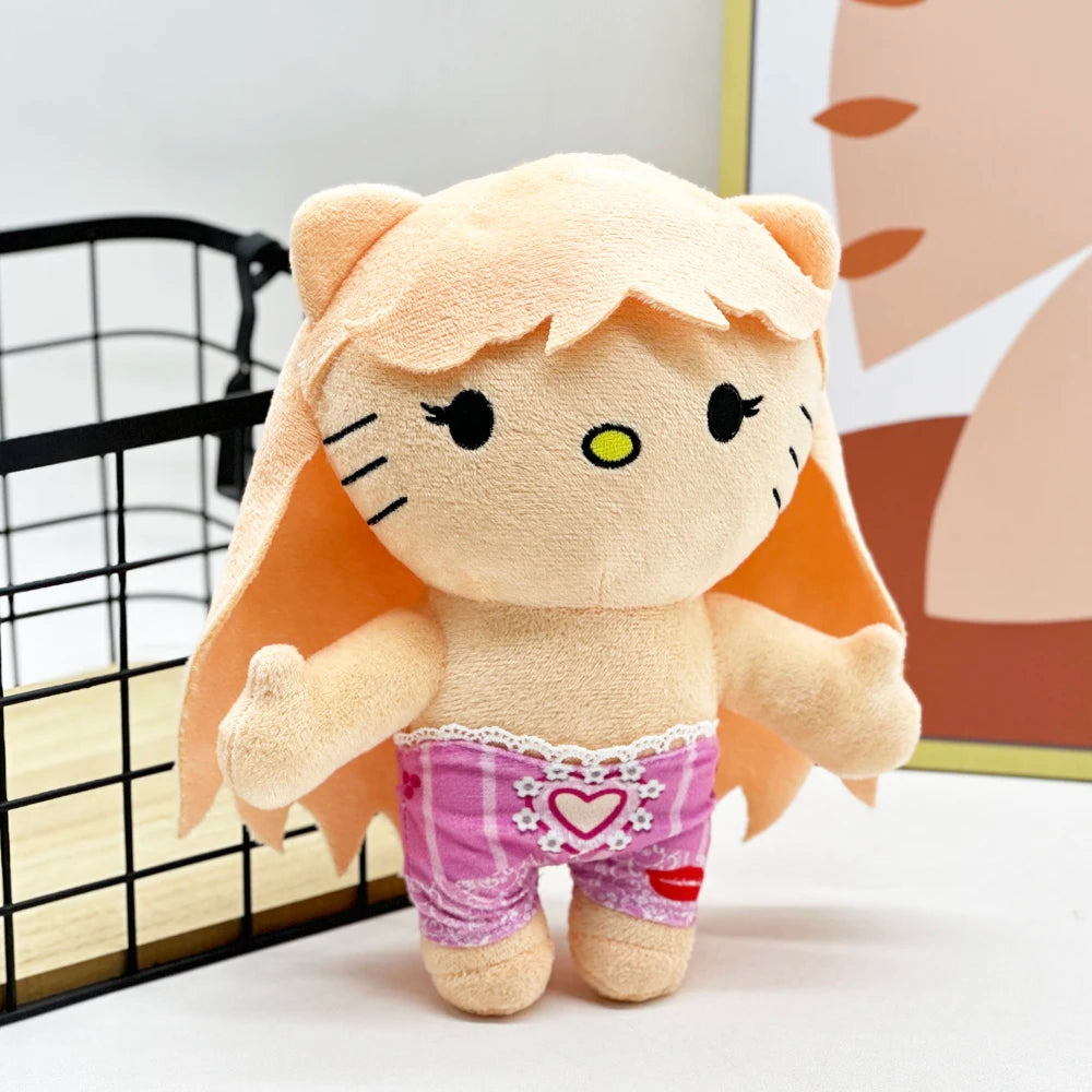 New Hello Kitty Ken Carson Rapper Trippie Taylors Plush Toy Doll with Clothes Stuffed Soft Plush Toys Fans Collect Gifts