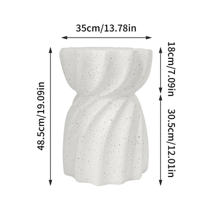 Contemporary Lightweight Concrete Accent Side Table Patio Hourglass Side End Table Garden Stool for Living Room Office