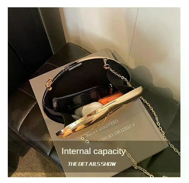 Luxury Designer Evening Clutch Clear Acrylic Women Handbags Fashion Shoulder Bag Half Moon Wedding Purses Party Tote Ladies