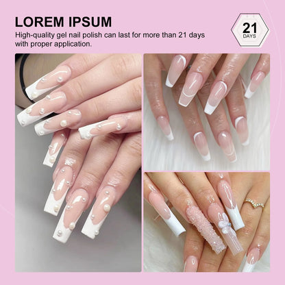 SAVILAND 10ml White Gel Nail Polish French Extension UV LED Gel French Tip Nail Art Nail Supplies For Manicure Nail Art Starter