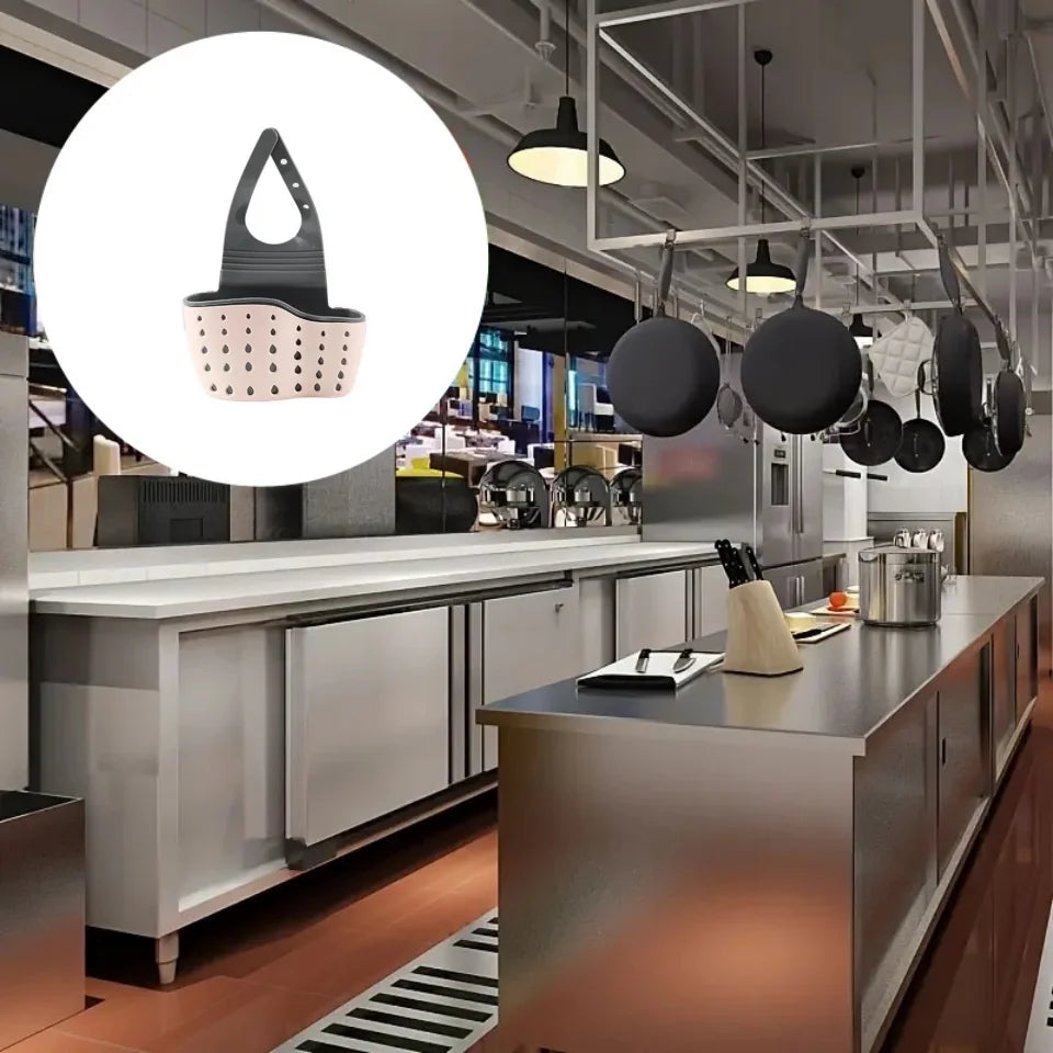 Kitchen Sink Storage Hanging Basket Plastic Dishwashing Sponge Hanging Bag Pool Drain Rack Storage Rack Faucet Drain Basket