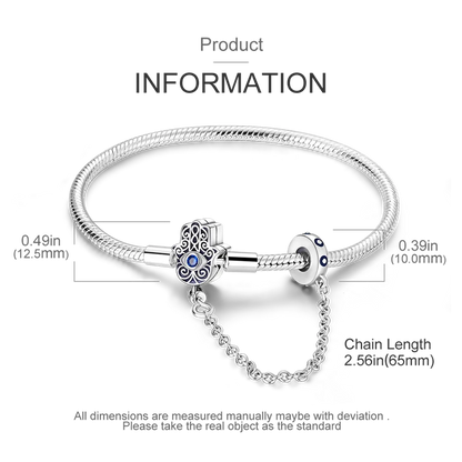 925 Sterling Silver Charm Bracelet - Leaf, Clover, Butterfly & Heart Design | 17-20cm Adjustable