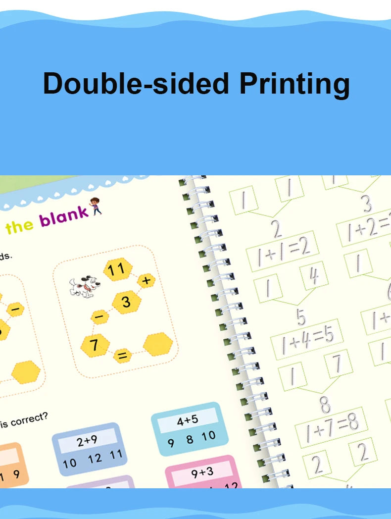 English Groove Magic Practice Copybook Children's Book Learning Numbers Letters Alphabet Calligraphy Writing Exercise Books Gift