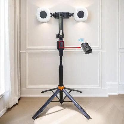 360°Rotatable Selfie Stick Tripod Rechargeable Smart Face Tracking Tripod with 2 Fill Light Phone Holder for Live Streaming Vlog