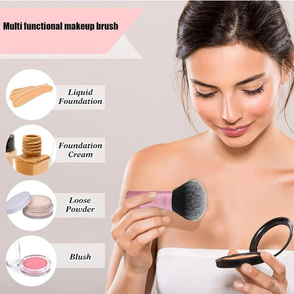 New Powder Portable Beauty Tool Clear Plastic Short Handle Mini Makeup Brush